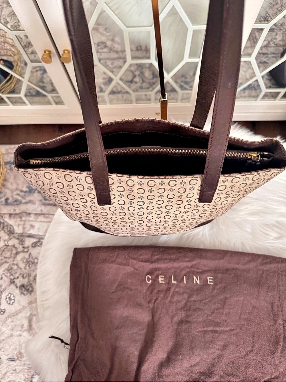 Celine Vintage Macadam Canvas Tote Bag - Picture 5 of 16